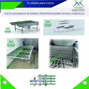 fotografías de bandas transportadoras de malla metálica en diseño Venmir