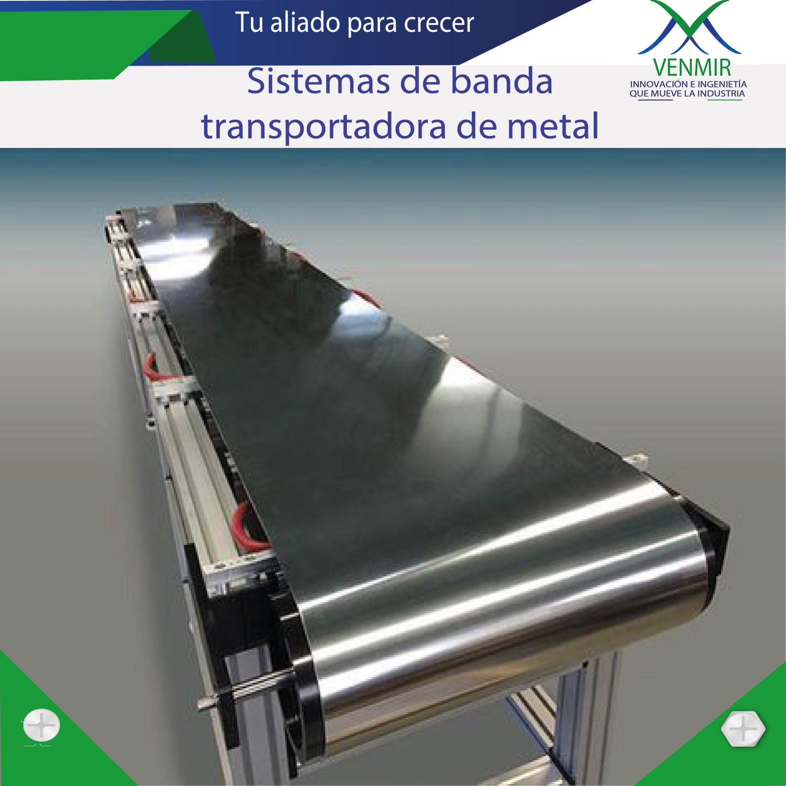 banda transportadora de metal diseñada por Venmir de Colombiaaaaaaaaaaaaaaaaa