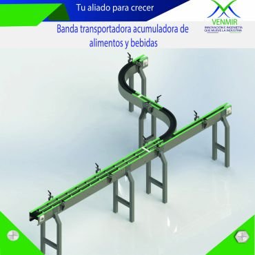 Banda transportadora acumuladora de alimentos y bebidas