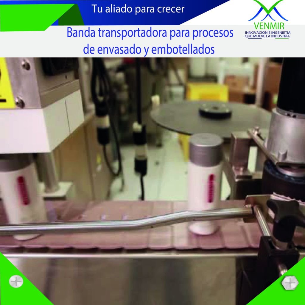 Banda transportadora para procesos de envasado y embotellados
