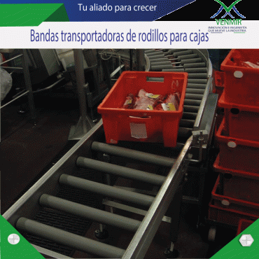 Bandas transportadoras de rodillos para cajas