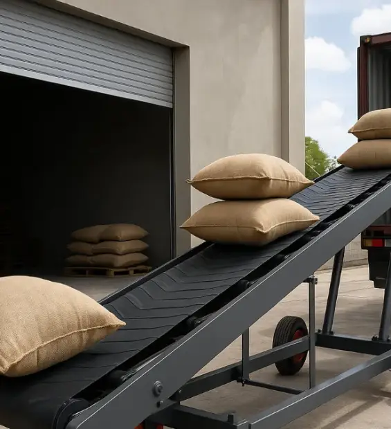 Bandas transportadoras para carga y descarga de camiones: mueve materiales pesados sin pérdidas ni retrasos